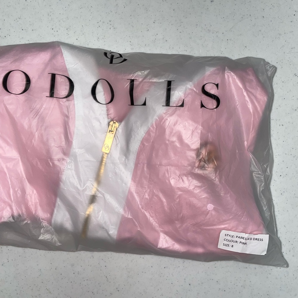 O Dolls Collection Halterneck Mini Panelled Dress in Pink - Picture 13 of 13
